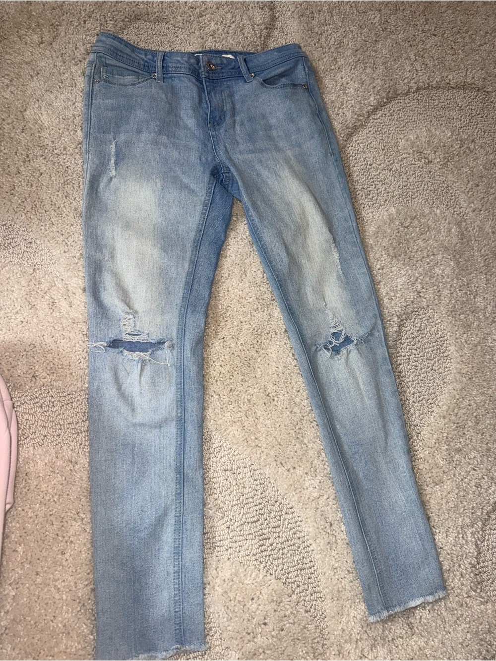 Only Light Blue Distressed Skinny Jeans
